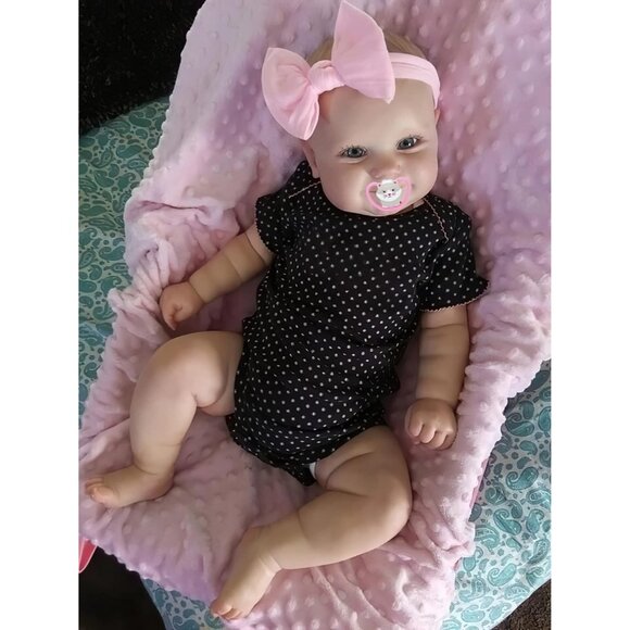 🆕20 Inches Full Vinyl Body Real Baby Size Hand Painted Hair Sweet Smile Doll - Picture 1 of 3